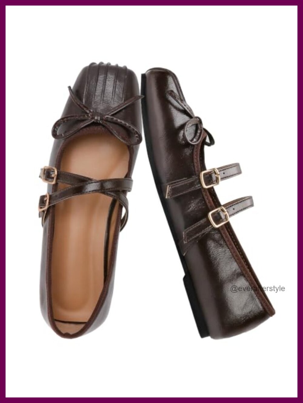 Faux Leather Mary Jane Flats Square Toe Bow Criss-Cross Straps Dressy Ballet